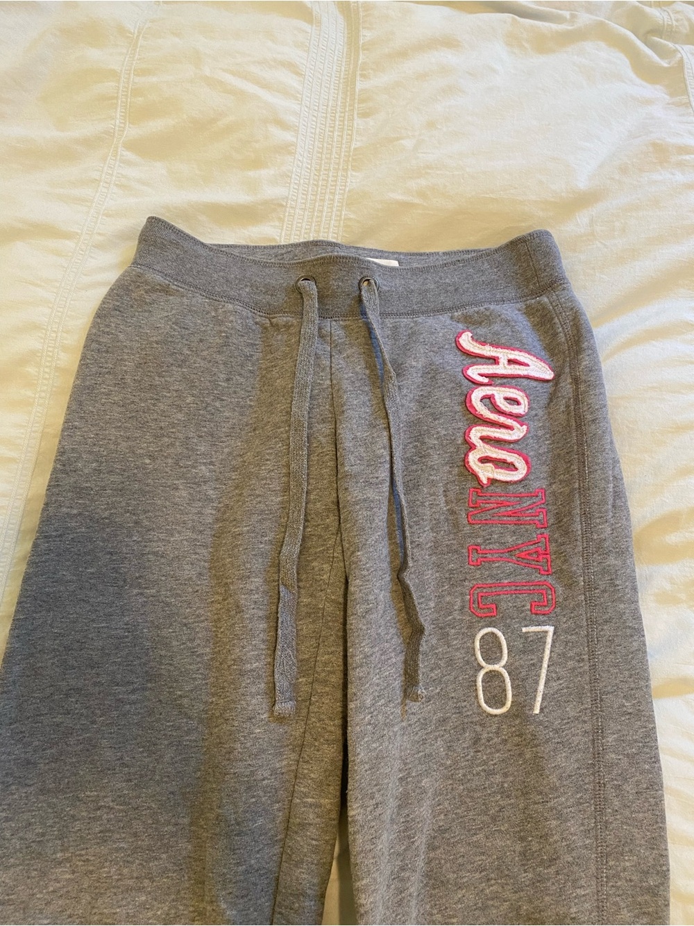 Y2K Aeropostale Gray Logo Jogger Sweatpants - Gray